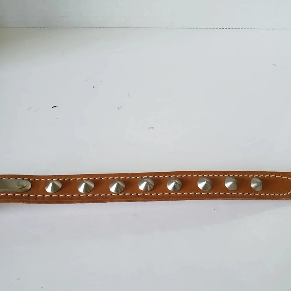 Vintage Hartz Tan Leather/Metal Dog Collar,18"  45cm. - Picture 7 of 8